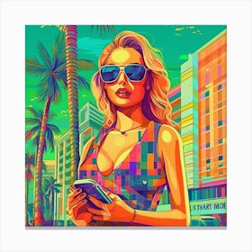 Miami Beach Girl Canvas Print