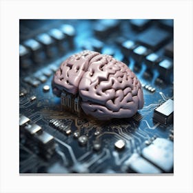 Brain On A Circuit Board 79 Canvas Print