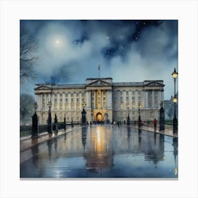 Streetside Reverie Buckingham Palace At Night Canvas Print