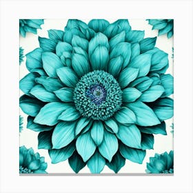 Turquoise Flowers Canvas Print