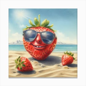 Strawberry On The Beach Canvas Print