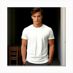 Mock Up Tshirt Blank Plain Cotton Unprinted Simple Minimalist Canvas Customizable Basic (10) Canvas Print