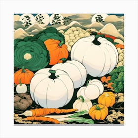 Pumpkins In The Garden Canvas Print