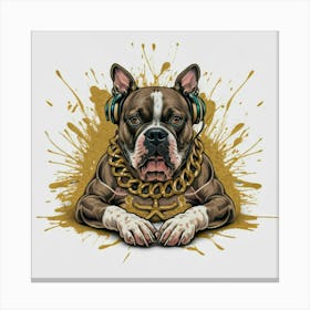 Boston Terrier Dj Canvas Print