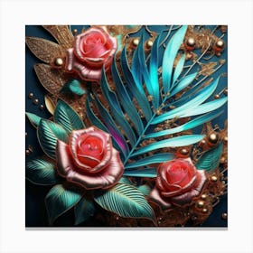 Abstract Roses Canvas Print