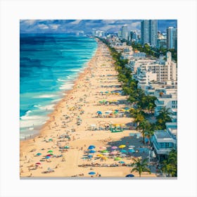 Summer Vibes Aerial Miami Beach (1) Canvas Print