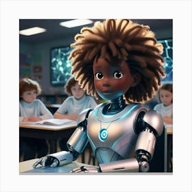 Robot In Classroom 10 Canvas Print