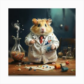 Hamster In Lab Coat Canvas Print