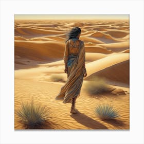 Woman In The Desert 2 Canvas Print