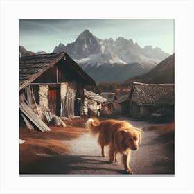 Dog in Ghost Town Canvas Print