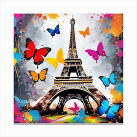 Paris With Butterflies 105 Canvas Print