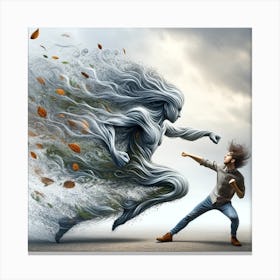 Fighting wind Canvas Print