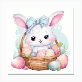 Easter Bunny In Basket 6 Canvas Print