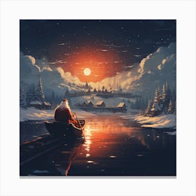 Santa Claus on Lake Canvas Print