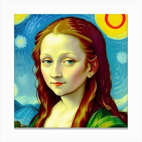 Young Mona Lisa The Charm of Timeless Beauty Canvas Print