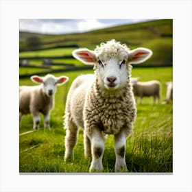 Nature Wool Farm Animal Herd Countryside Grass Sheep Mammal Green Landscape Farming Meado Canvas Print