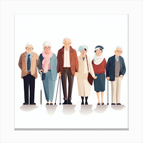 Group Of Elderly People Canvas Print