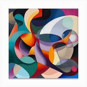 Abstract Shapes Art Print Of Vibrant Colors Canvas Print