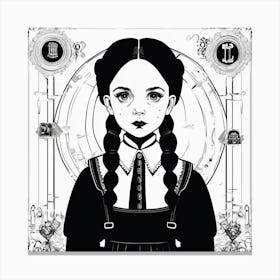 wednesday Addams portrait 2 Canvas Print