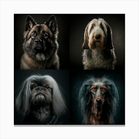 4 dogs Canvas Print
