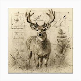 Deer Drawing 42 Canvas Print