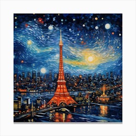 Eiffel Tower At Night 2 Canvas Print