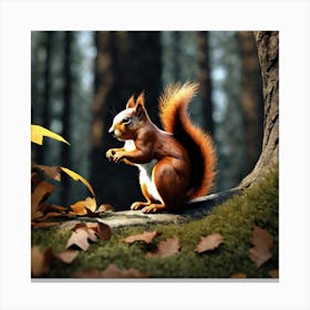 Squirrel In The Woods 9 Canvas Print