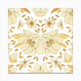 Yellow Floral Pattern Canvas Print