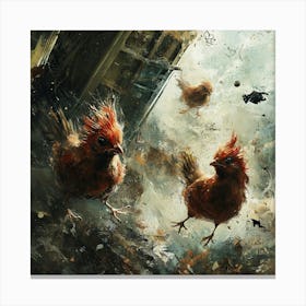 Roosters Canvas Print