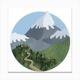 Mountain Landscape Mountain Hill Forest Art Procreate Canvas Print