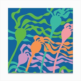 KELP FOREST Coastal Beach Ocean Seaweed in Bright Summer Colours Canvas Print