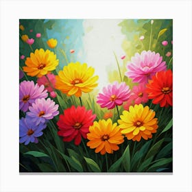 Flowers In The Garden Canvas Print