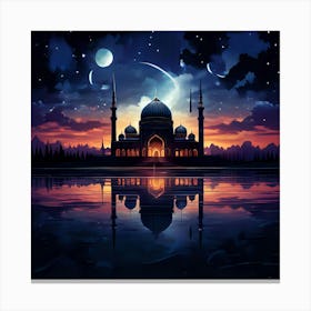 Islamic Mosque At Night 9 Canvas Print