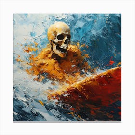 Surfer Skeleton Canvas Print