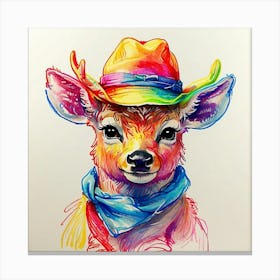 Cowboy Deer 3 Canvas Print