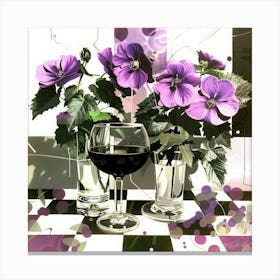 Cocktails For Summer - Wine And Flowers Canvas Print