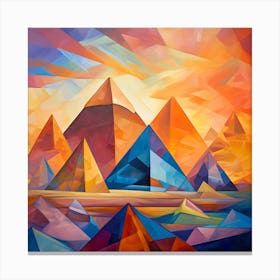 Pyramids At Sunset Canvas Print
