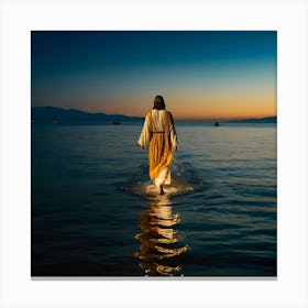 Jesus Walking In The Water 18 Canvas Print