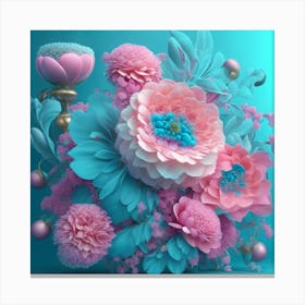 3d Flower Arrangement Canvas Print