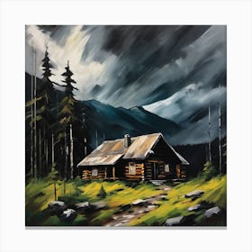 Cabin In The Mountains Canvas Print