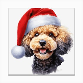 Poodle Santa Hat 1 Toile