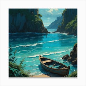 Boat On The Beach Canvas Print