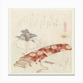 A Comparison Of Genroku Poems And Shells, Katsushika Hokusai 2 Canvas Print