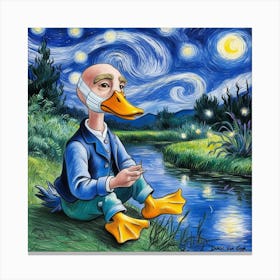 Starry Night Duck 12 Canvas Print