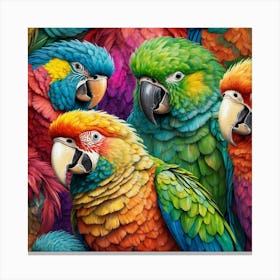 Colorful Parrots Canvas Print