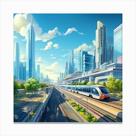 Futuristic City 10 Canvas Print