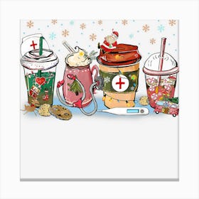 Nurse Christmas Coffee Lover Rn Er Nursing School Nurse Life Canvas Print