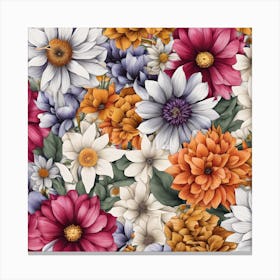 Seamless Floral Pattern Canvas Print