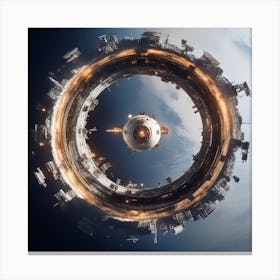 Spaceship In Space 32 Canvas Print