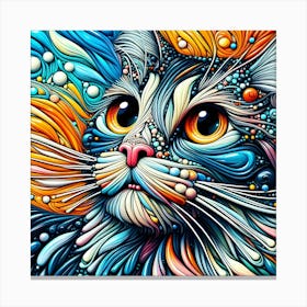 Cat With Bubbles Canvas Print